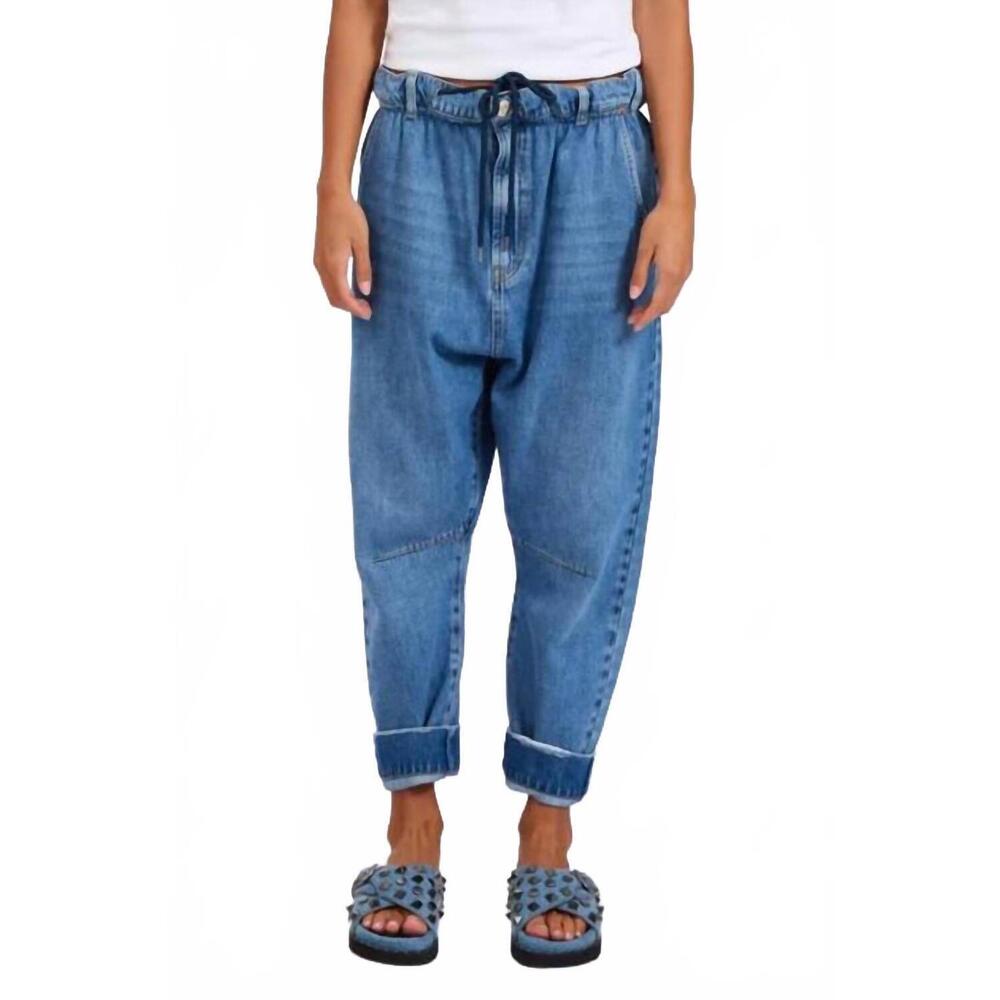 NEW ONE TEASPOON outcasts low waist drop crotch harem denim jeans in bright blue